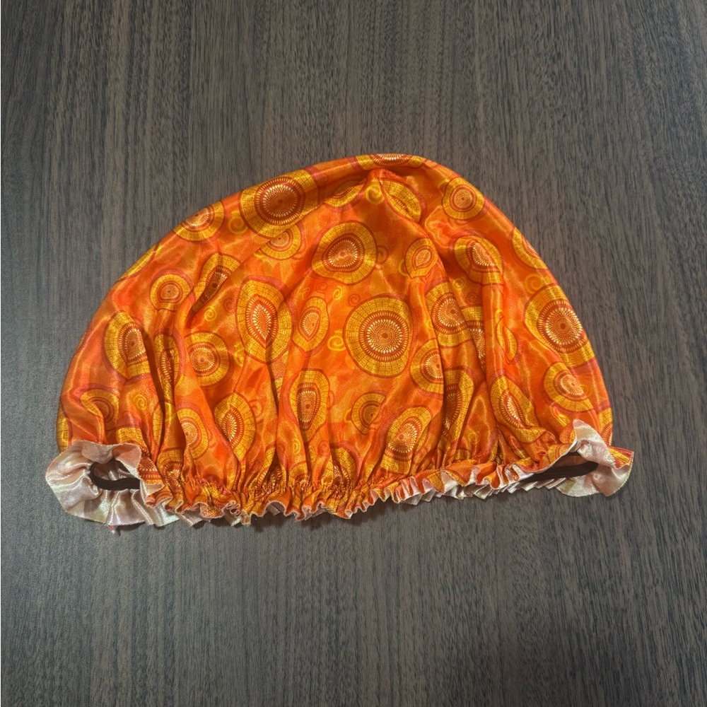 Orange Women Night Sleep Cap Bonnet